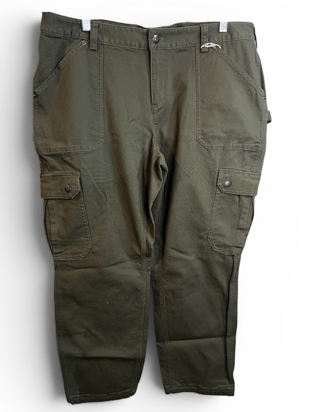 Duluth Trading Co Olive Green Wide Leg Cargo Pants 16w x 29